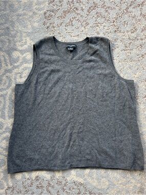 Sutton Cashmere Sweater Vest Charcoal Gray 2X
